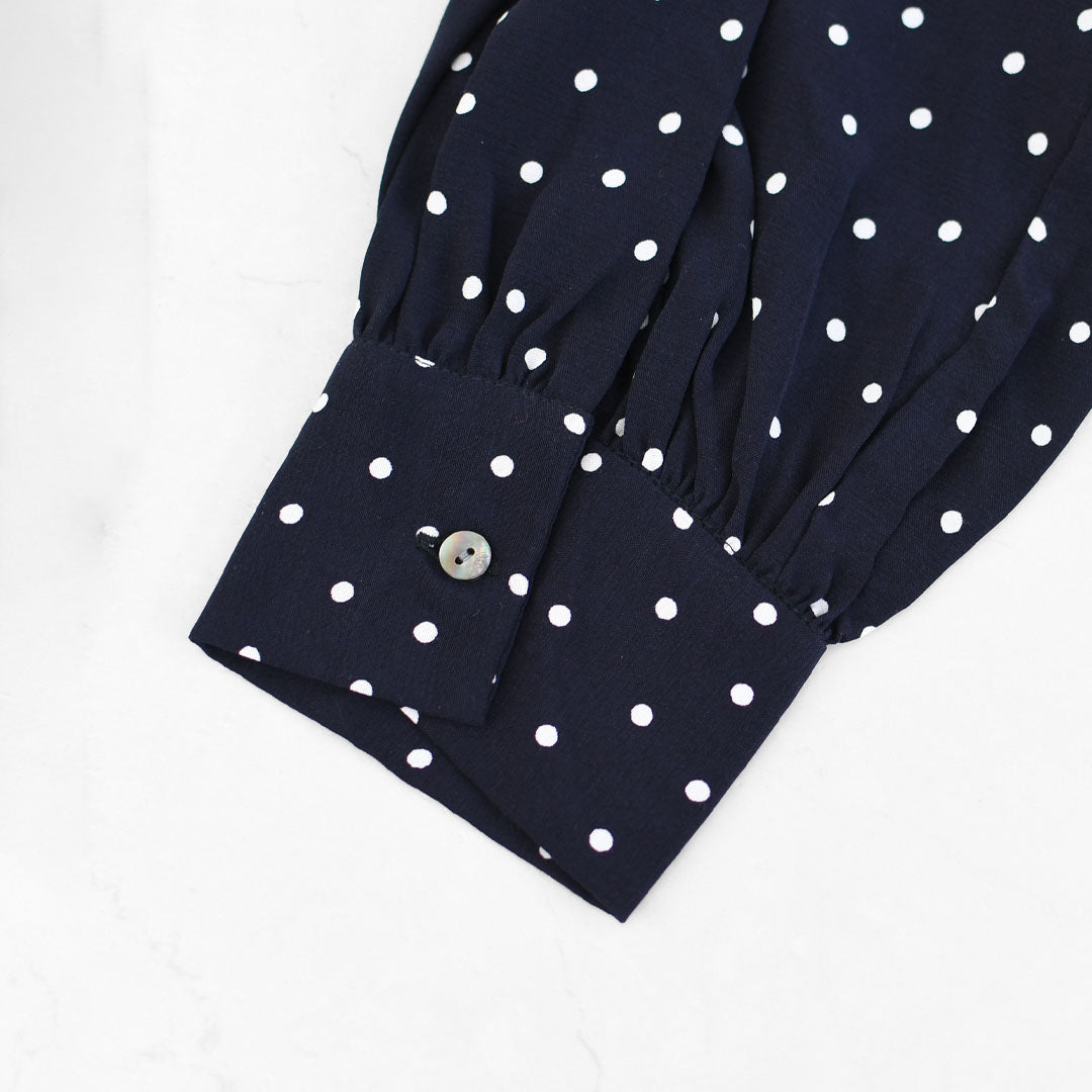 MidiUmi [ミディウミ] IPEKER print dots shirt [4-730006] イペカプリントドットシャツ・ブラウス・フリル襟・ドット柄・とろみシャツ・LADY'S [2025AW]