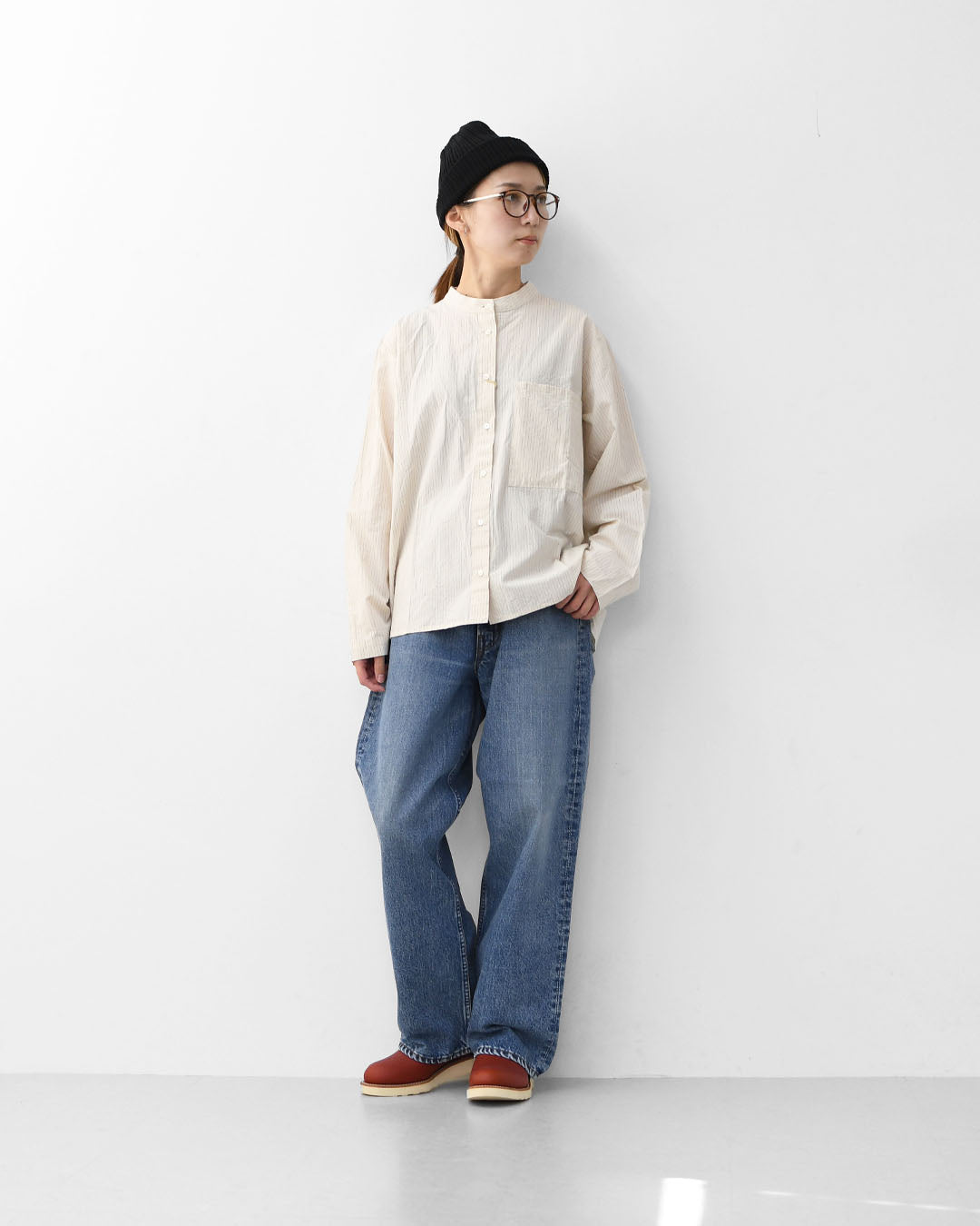 MidiUmi [ミディウミ] big pocket shirt [4-730034] ビッグポケットシャツ・ワイドシルエット・ゆったり・シンプル・着心地・コットンシャツ・綿シャツ・ LADY'S[2026ss]