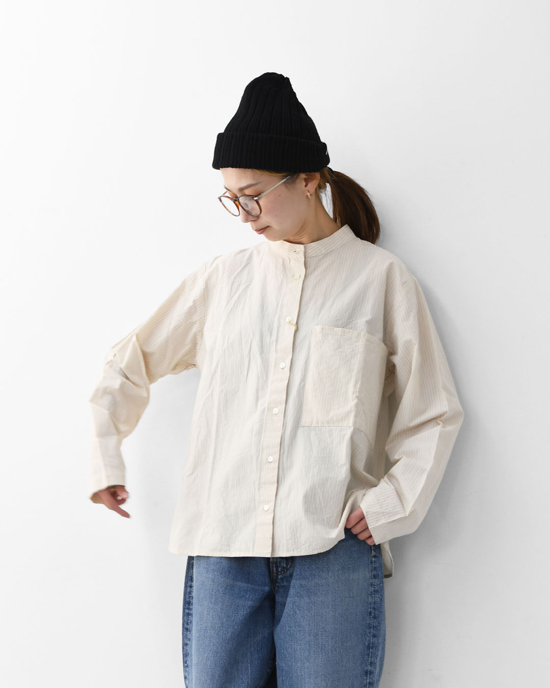 MidiUmi [ミディウミ] big pocket shirt [4-730034] ビッグポケットシャツ・ワイドシルエット・ゆったり・シンプル・着心地・コットンシャツ・綿シャツ・ LADY'S[2026ss]