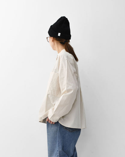 MidiUmi [ミディウミ] big pocket shirt [4-730034] ビッグポケットシャツ・ワイドシルエット・ゆったり・シンプル・着心地・コットンシャツ・綿シャツ・ LADY'S[2026ss]