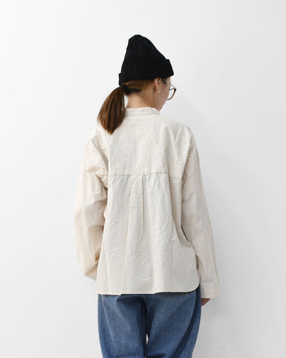 MidiUmi [ミディウミ] big pocket shirt [4-730034] ビッグポケットシャツ・ワイドシルエット・ゆったり・シンプル・着心地・コットンシャツ・綿シャツ・ LADY'S[2026ss]