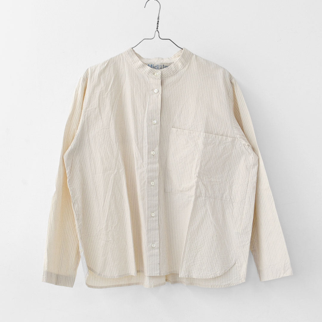 MidiUmi [ミディウミ] big pocket shirt [4-730034] ビッグポケットシャツ・ワイドシルエット・ゆったり・シンプル・着心地・コットンシャツ・綿シャツ・ LADY'S[2026ss]