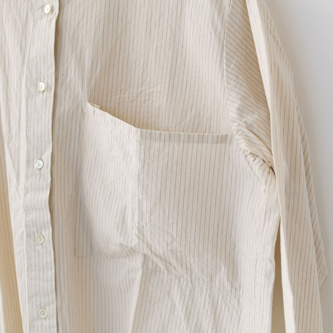 MidiUmi [ミディウミ] big pocket shirt [4-730034] ビッグポケットシャツ・ワイドシルエット・ゆったり・シンプル・着心地・コットンシャツ・綿シャツ・ LADY'S[2026ss]