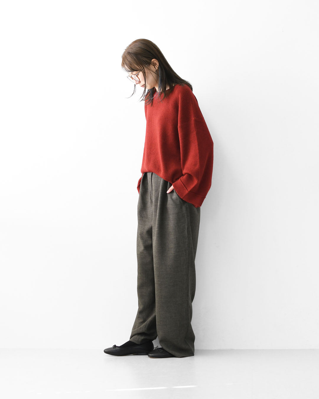 MidiUmi [ミディウミ] wide slacks PT  [4-760013] ワイドスラックスパンツ・ワイドシルエット・ゆったり・ シンプル・２タック・LADY'S[2026ss]