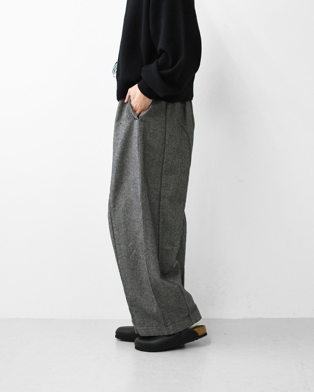 LAITERIE [レイトリー] カーブパンツ [LB26306] ワイドパンツ・綿麻ツイル・ゆったりシルエット・秋パンツ・LADY'S [2026AW]