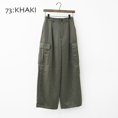 MICA&DEAL [マイカアンドディール] satin cargo pt [0125403346] サテンカーゴパンツ・サテン素材・光沢・上品・ルーズシルエット・ワイドシルエット・LADY'S [2025AW]