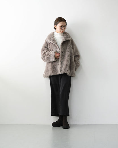 MICA&DEAL [マイカアンドディール] stand collar boa bz [0125406330] スタンドカラーボアブルゾン・フェイクファー素材・ルーズシルエット・冬コート・LADY'S [2025AW]