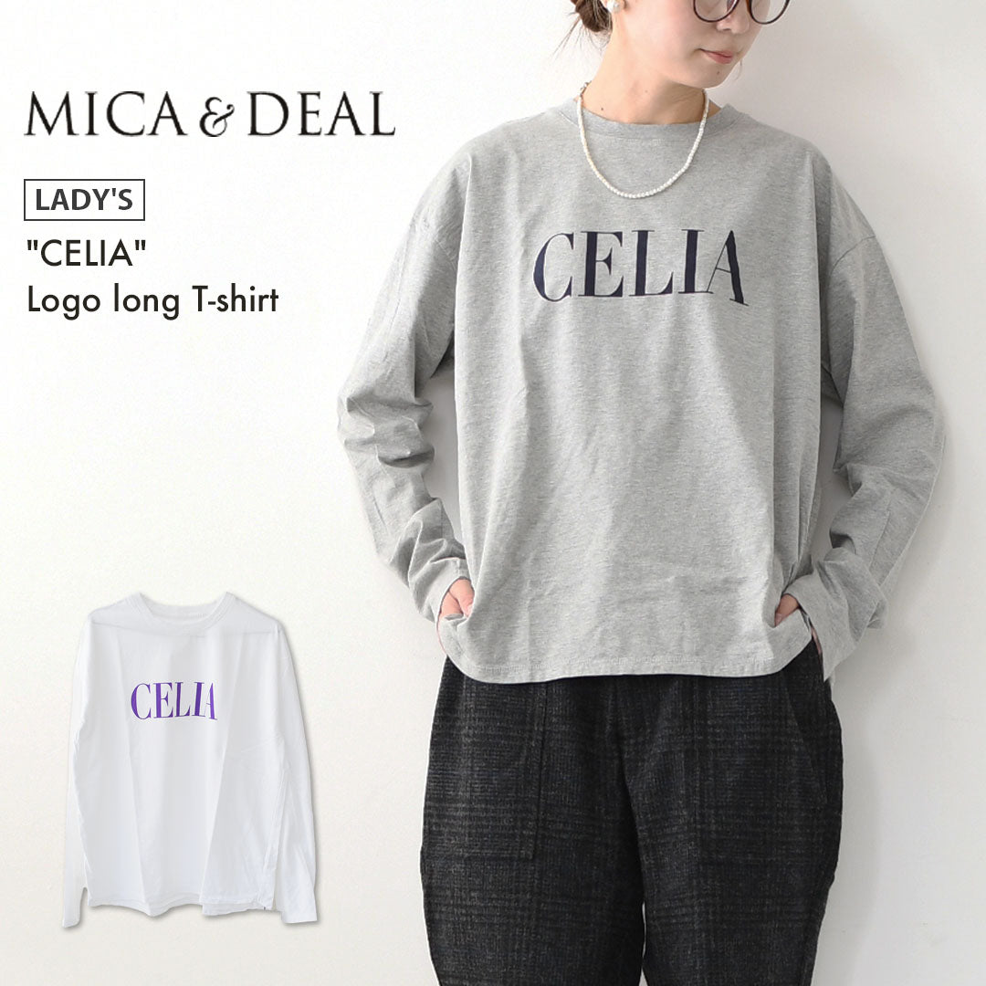 MICA&DEAL [マイカアンドディール] "CELIA"ロゴロングT-shirt [012540930] セリアロゴロングTシャツ・ゆったりシルエット・カットソー・長袖・長T・キレイめ・LADY'S [2025AW]