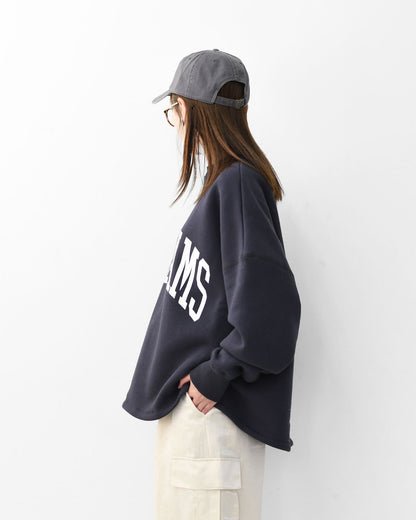 MICA&DEAL [マイカアンドディール] -WILLIAMS- urake p/o [0125409334] -WILLIAMS- ロゴ裏起毛スウェット・プルオーバー・裏起毛スウェット・ルーズシルエット・LADY'S [2025AW]