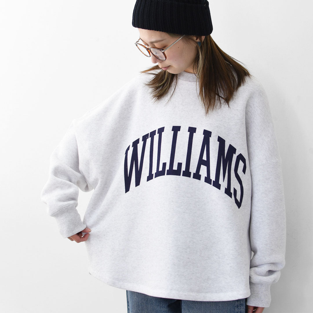 MICA&DEAL [マイカアンドディール] -WILLIAMS- urake p/o [0125409334] -WILLIAMS- ロゴ裏起毛スウェット・プルオーバー・裏起毛スウェット・ルーズシルエット・LADY'S [2025AW]