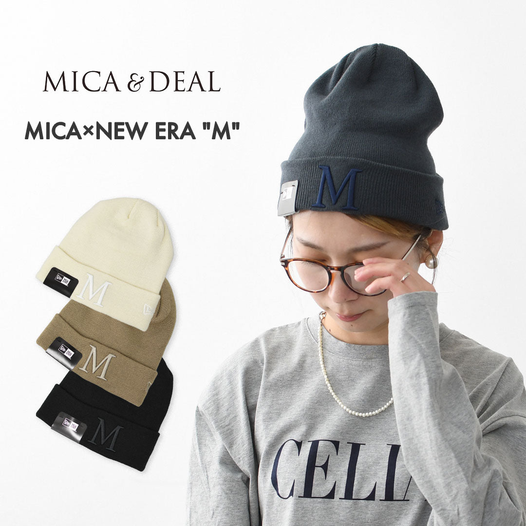 MICA&DEAL [マイカアンドディール] MICA×NEW ERA "M"ロゴ刺繍カフニット帽 [0125410356] マイカ×ニューエラ Mロゴニット・シンプル・ニットキャップ・LADY'S [2025AW]