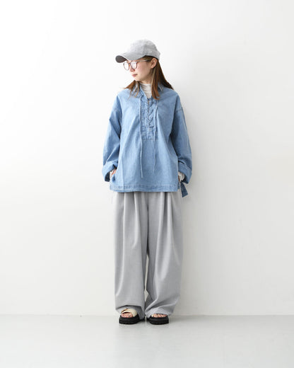 MICA&DEAL [マイカアンドディール] lace up blouse [0126101029] レースアップブラウス・ブラウス・レースアップ・デニムブラウス・デニムシャツ・LADY'S [2026SS]
