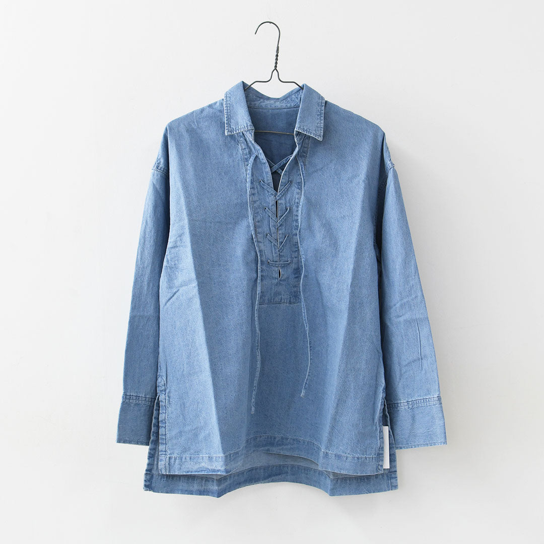MICA&DEAL [マイカアンドディール] lace up blouse [0126101029] レースアップブラウス・ブラウス・レースアップ・デニムブラウス・デニムシャツ・LADY'S [2026SS]