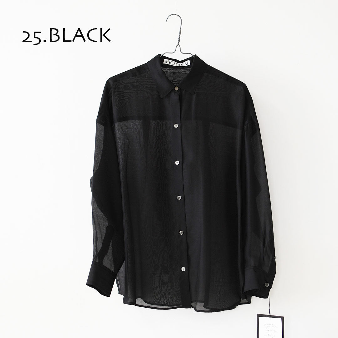 MICA&DEAL [マイカアンドディール] sheer shirt [0126101043] シアーシャツ・オーガンジーシャツ・長袖・シアー・羽織り・LADY'S [2026SS]