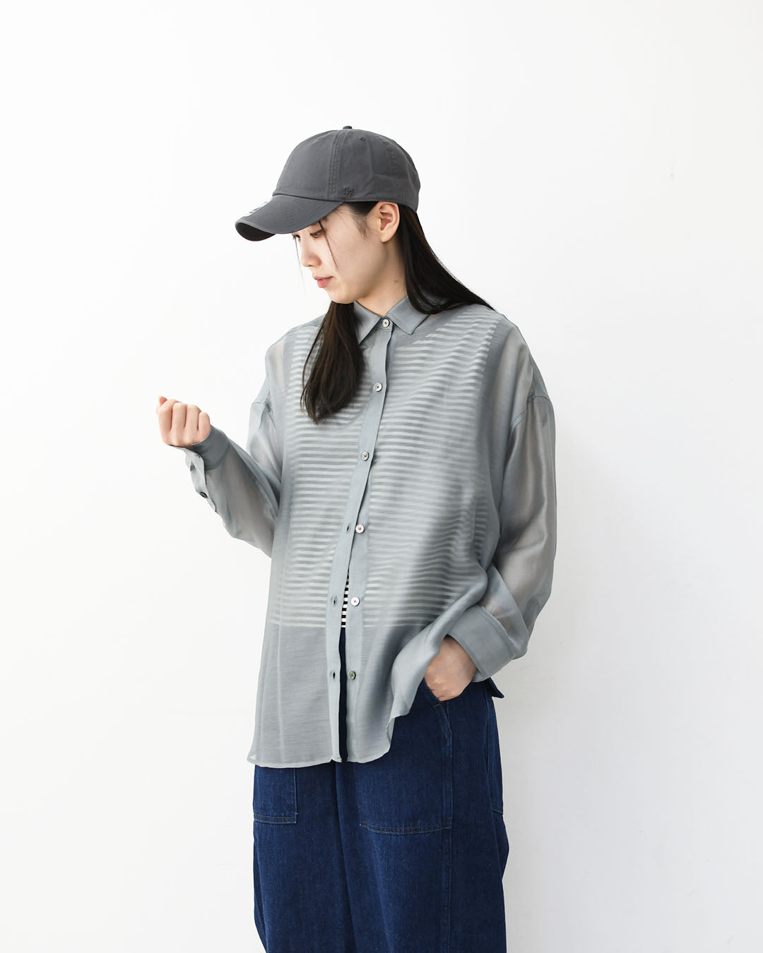 MICA&DEAL [マイカアンドディール] sheer shirt [0126101043] シアーシャツ・オーガンジーシャツ・長袖・シアー・羽織り・LADY'S [2026SS]