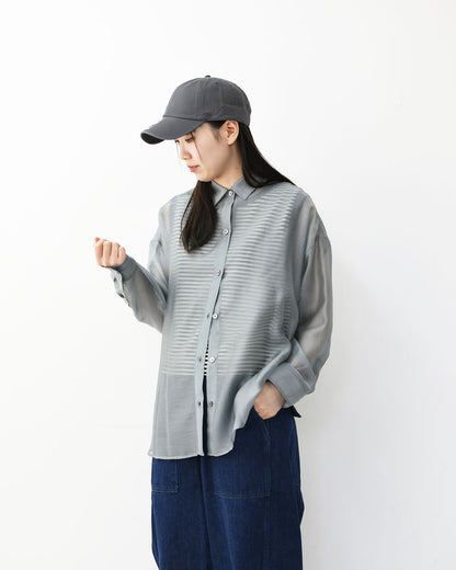MICA&DEAL [マイカアンドディール] sheer shirt [0126101043] シアーシャツ・オーガンジーシャツ・長袖・シアー・羽織り・LADY'S [2026SS]