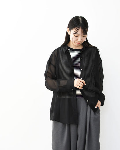 MICA&DEAL [マイカアンドディール] sheer shirt [0126101043] シアーシャツ・オーガンジーシャツ・長袖・シアー・羽織り・LADY'S [2026SS]