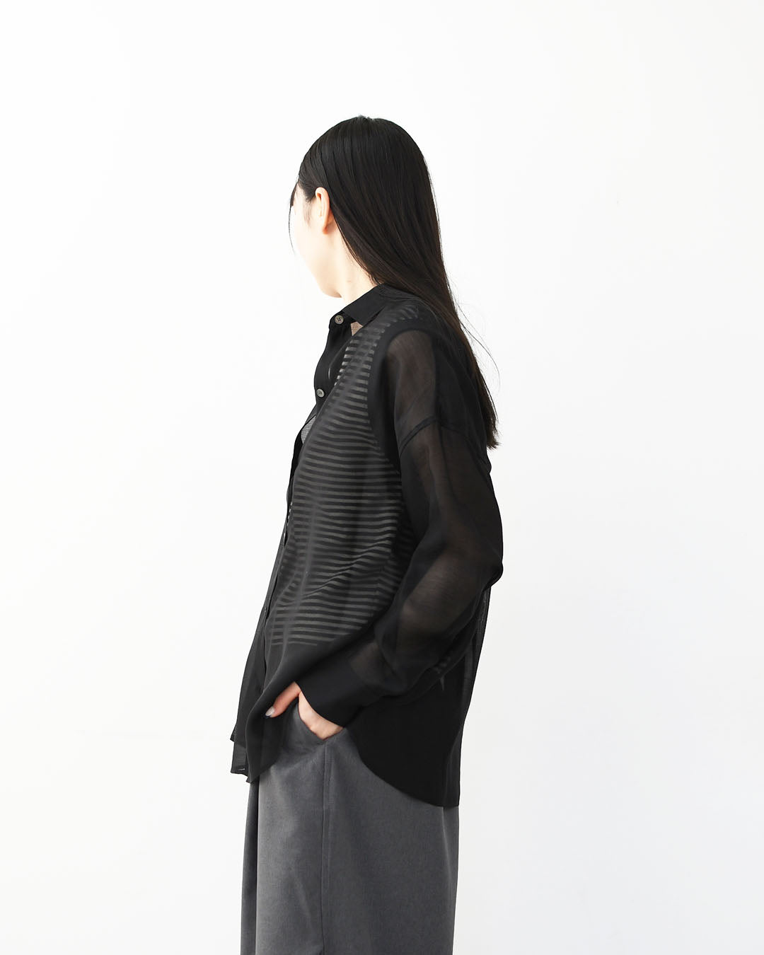 MICA&DEAL [マイカアンドディール] sheer shirt [0126101043] シアーシャツ・オーガンジーシャツ・長袖・シアー・羽織り・LADY'S [2026SS]