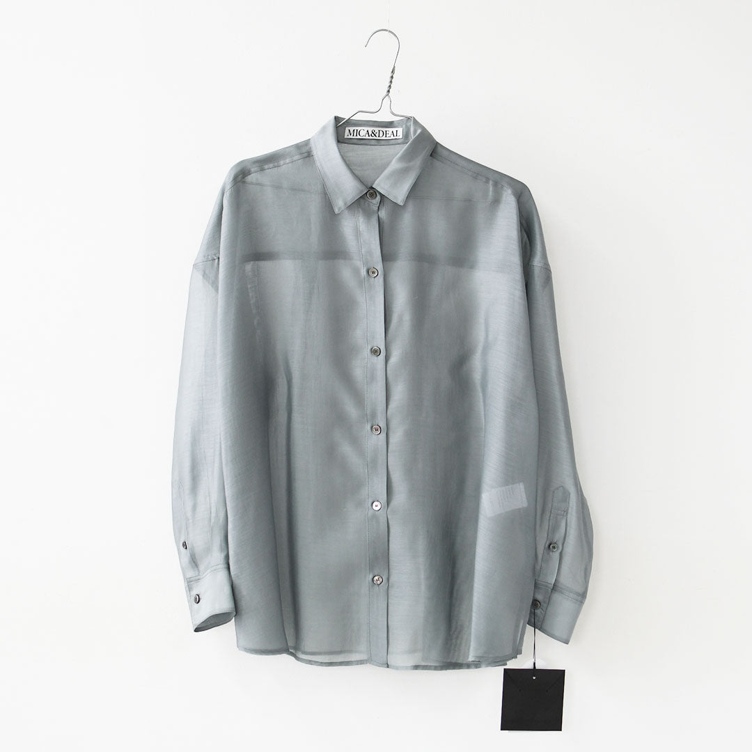 MICA&DEAL [マイカアンドディール] sheer shirt [0126101043] シアーシャツ・オーガンジーシャツ・長袖・シアー・羽織り・LADY'S [2026SS]