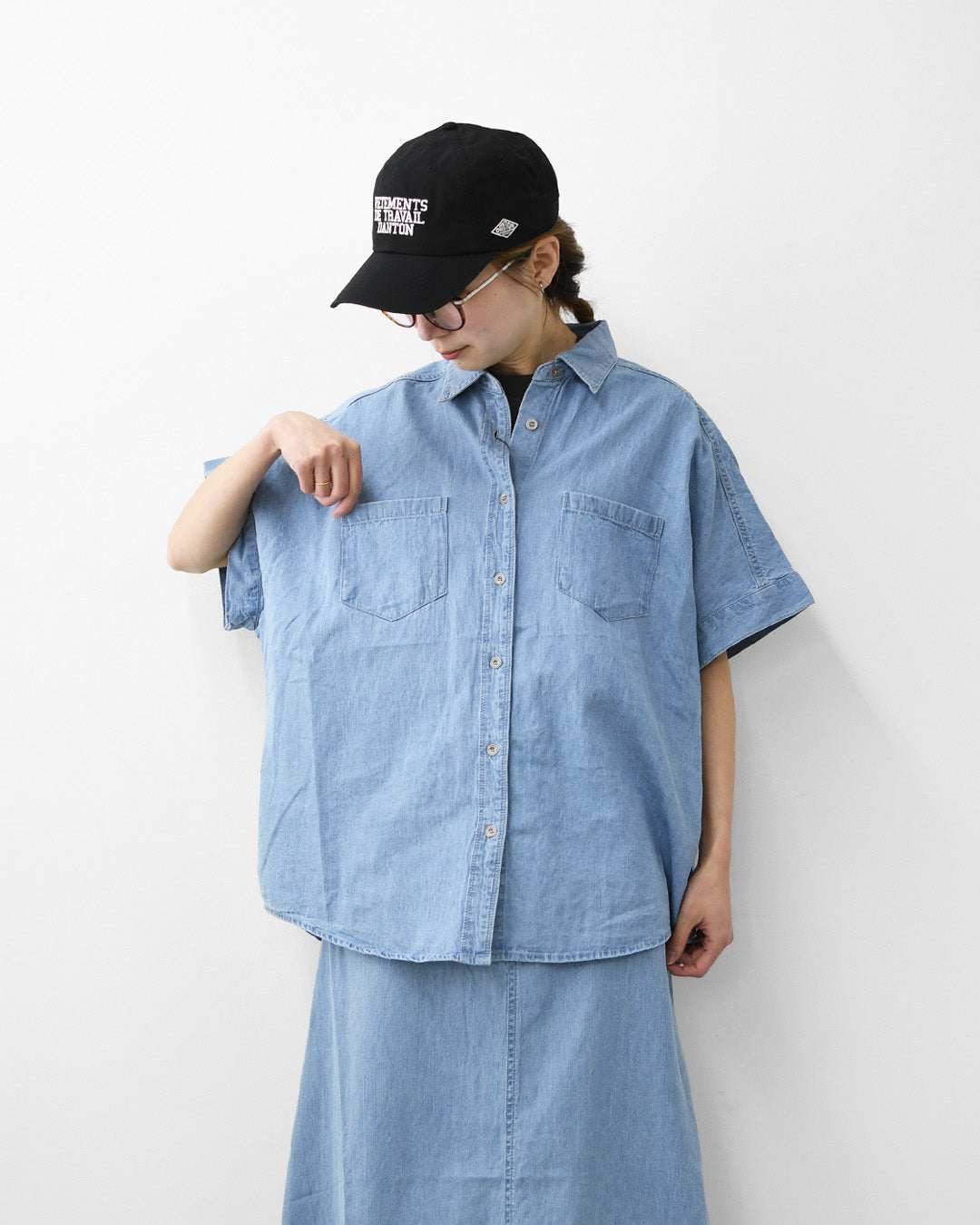 MICA&DEAL [マイカアンドディール] dolman/s denim bl [0126201117] ドルマンスリーブデニムブラウス・オーバーサイズシャツ・デニムブラウス・デニムシャツ・LADY'S [2026SS]