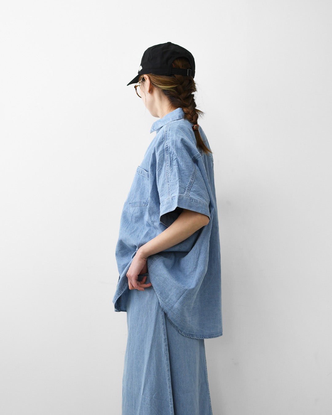 MICA&DEAL [マイカアンドディール] dolman/s denim bl [0126201117] ドルマンスリーブデニムブラウス・オーバーサイズシャツ・デニムブラウス・デニムシャツ・LADY'S [2026SS]