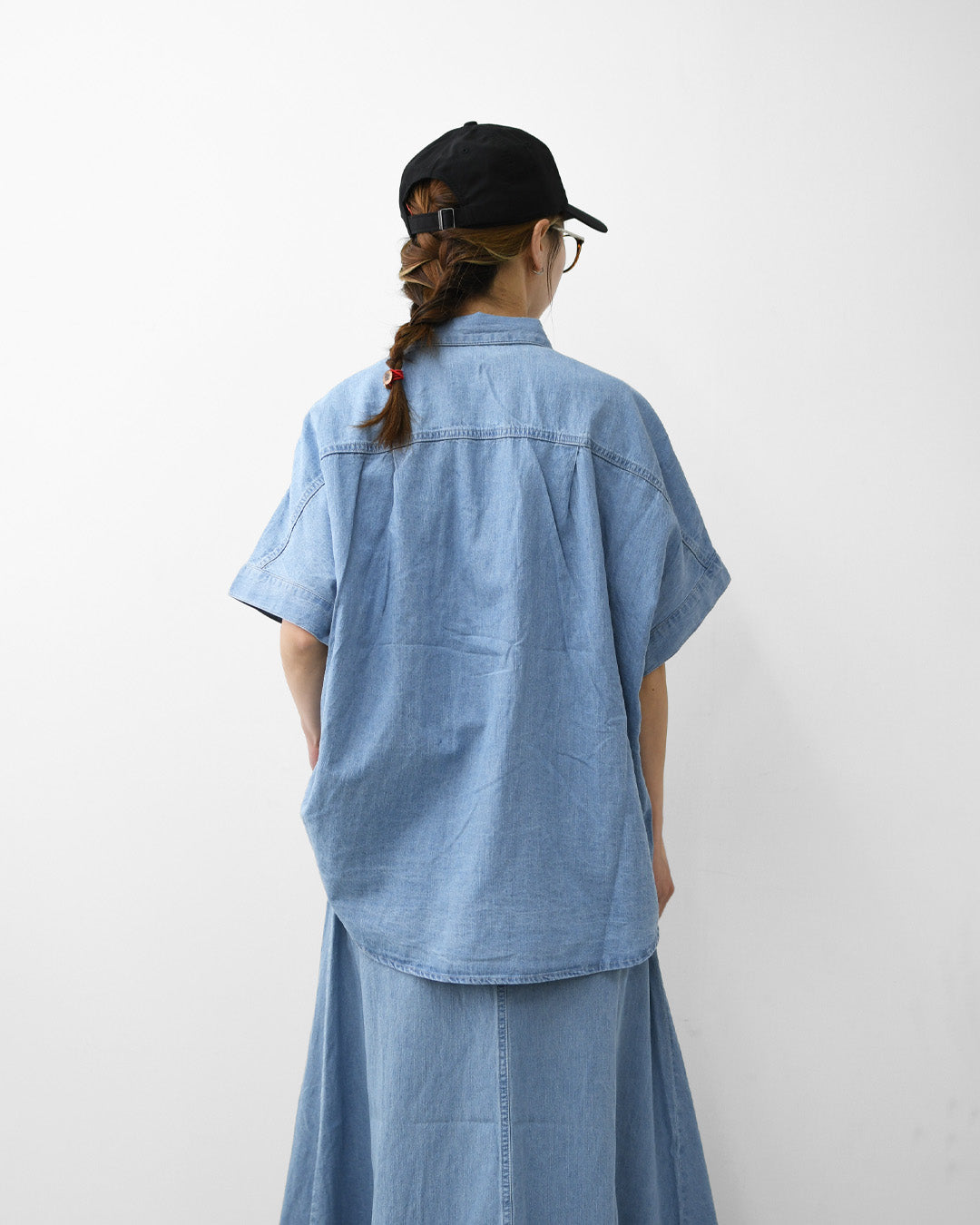 MICA&DEAL [マイカアンドディール] dolman/s denim bl [0126201117] ドルマンスリーブデニムブラウス・オーバーサイズシャツ・デニムブラウス・デニムシャツ・LADY'S [2026SS]
