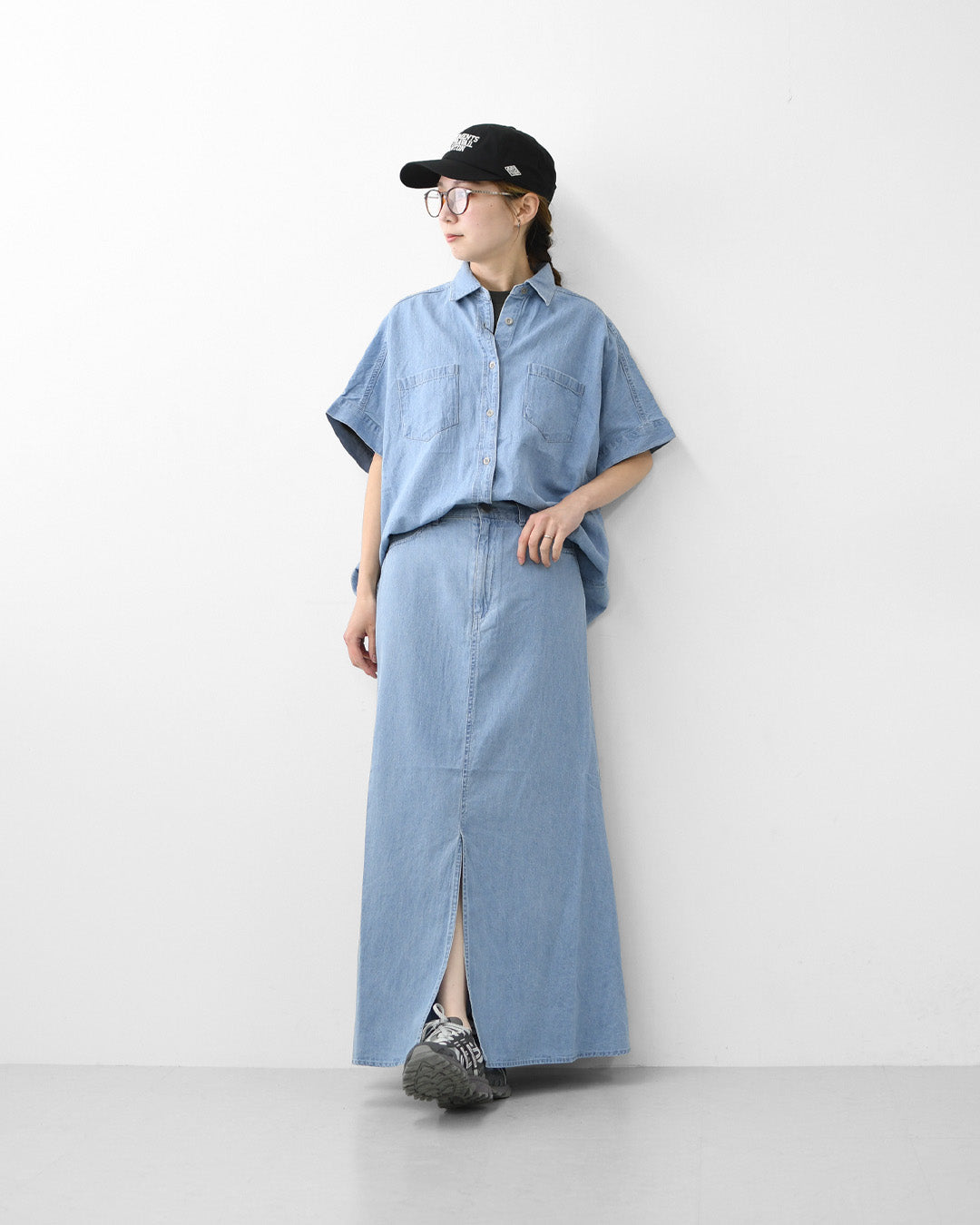 MICA&DEAL [マイカアンドディール] dolman/s denim bl [0126201117] ドルマンスリーブデニムブラウス・オーバーサイズシャツ・デニムブラウス・デニムシャツ・LADY'S [2026SS]