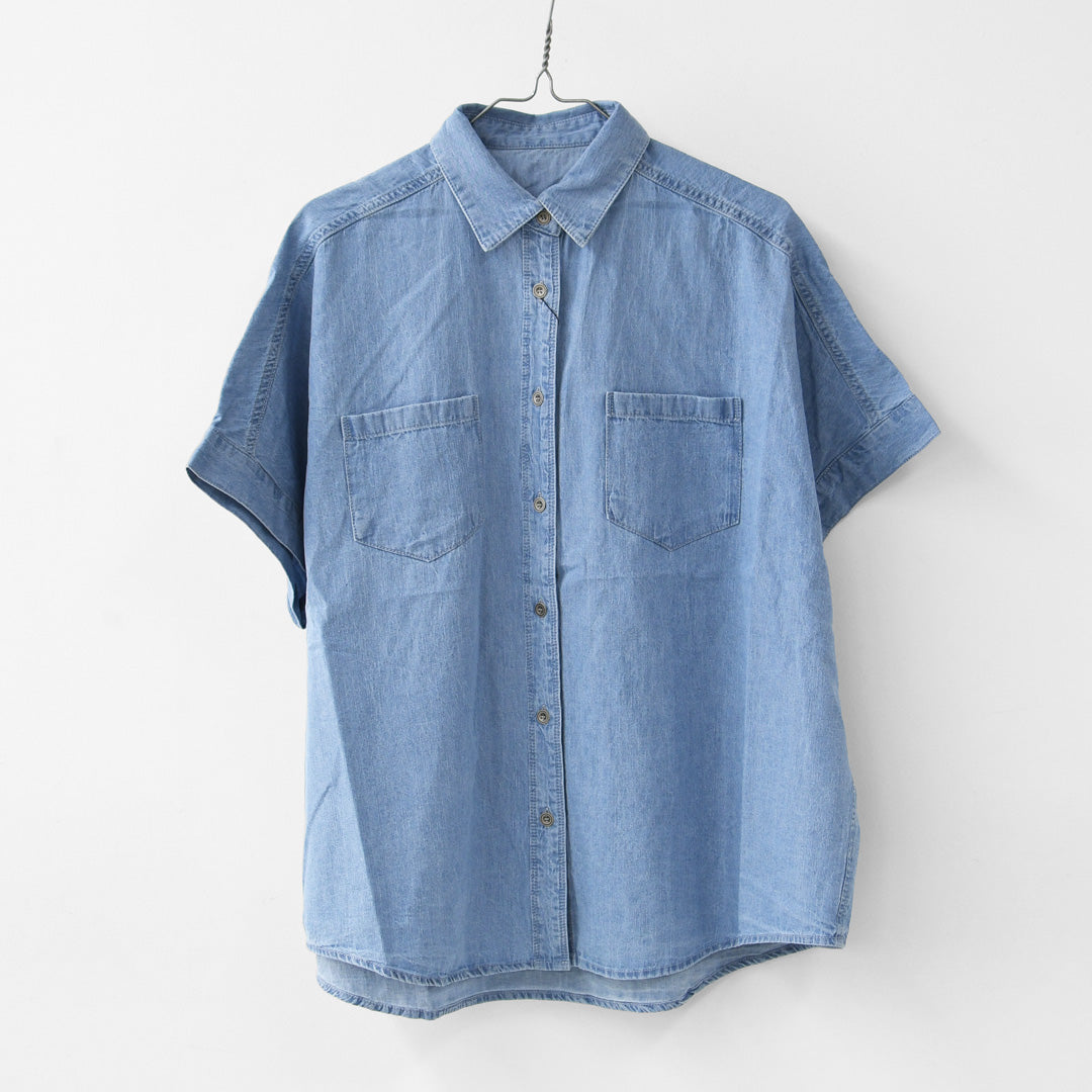 MICA&DEAL [マイカアンドディール] dolman/s denim bl [0126201117] ドルマンスリーブデニムブラウス・オーバーサイズシャツ・デニムブラウス・デニムシャツ・LADY'S [2026SS]