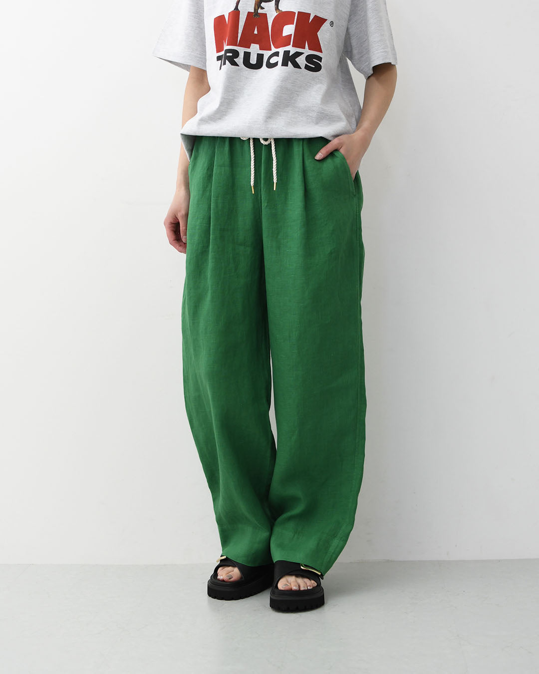 MICA&DEAL [マイカアンドディール] garment dyed linen pt [0126203131] ガーメント ダイド リネン パンツ・製品染めリネンイージーパンツ・リネンパンツ・イージーパンツ・LADY'S [2026SS]