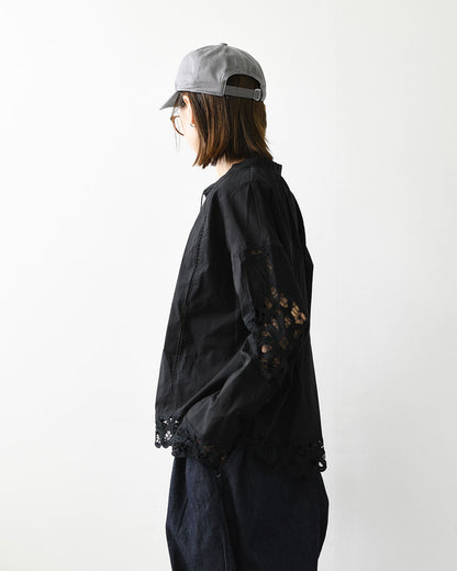 MICA&DEAL [マイカアンドディール] stand collar embroidery bl [0126301080] スタンド カラー バテンレース刺繍 ブラウス・ヴィンテージライク・レース・LADY'S [2026AW]