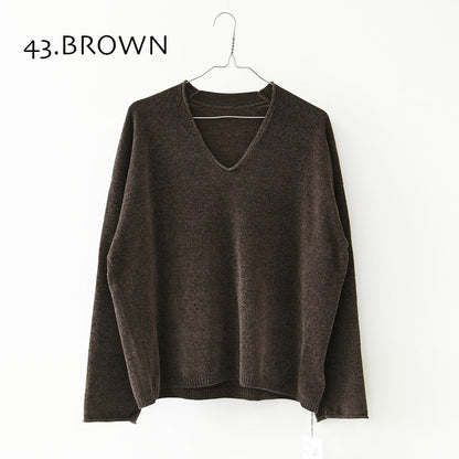 MICA&DEAL [マイカアンドディール] mole knit v/n p/o [0126308077] モールヤーンVネックニット・抜け感・大人っぽい・LADY'S [2026AW]