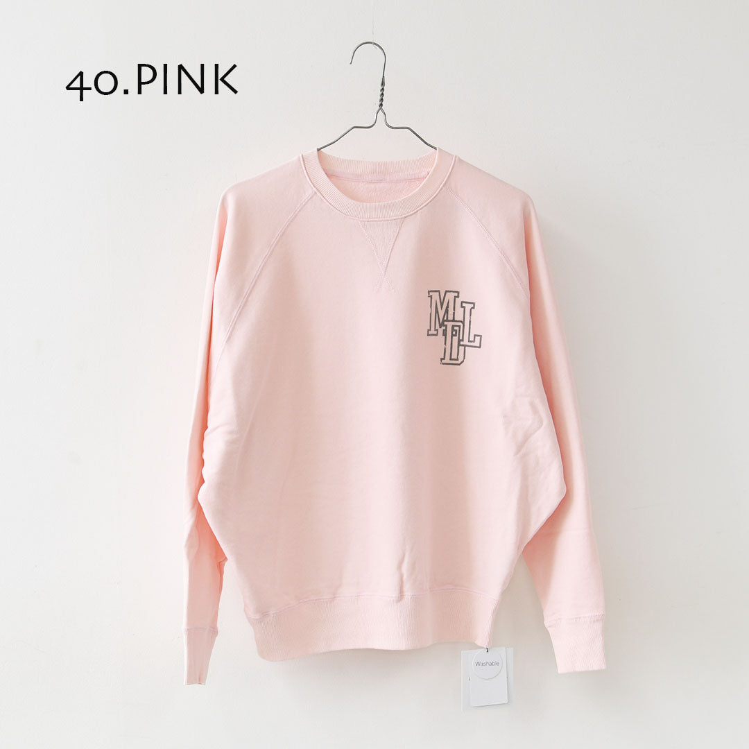 MICA&DEAL [マイカアンドディール] MDL flock pt sweat [0126309089] MDL フロッキーロゴプリントスウェット・裏毛スウェット・ナチュラル・ルーズ・プリント・LADY'S [2026AW]