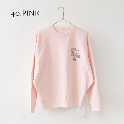 MICA&DEAL [マイカアンドディール] MDL flock pt sweat [0126309089] MDL フロッキーロゴプリントスウェット・裏毛スウェット・ナチュラル・ルーズ・プリント・LADY'S [2026AW]