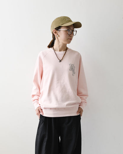 MICA&DEAL [マイカアンドディール] MDL flock pt sweat [0126309089] MDL フロッキーロゴプリントスウェット・裏毛スウェット・ナチュラル・ルーズ・プリント・LADY'S [2026AW]