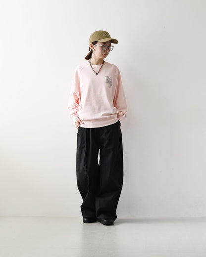 MICA&DEAL [マイカアンドディール] MDL flock pt sweat [0126309089] MDL フロッキーロゴプリントスウェット・裏毛スウェット・ナチュラル・ルーズ・プリント・LADY'S [2026AW]