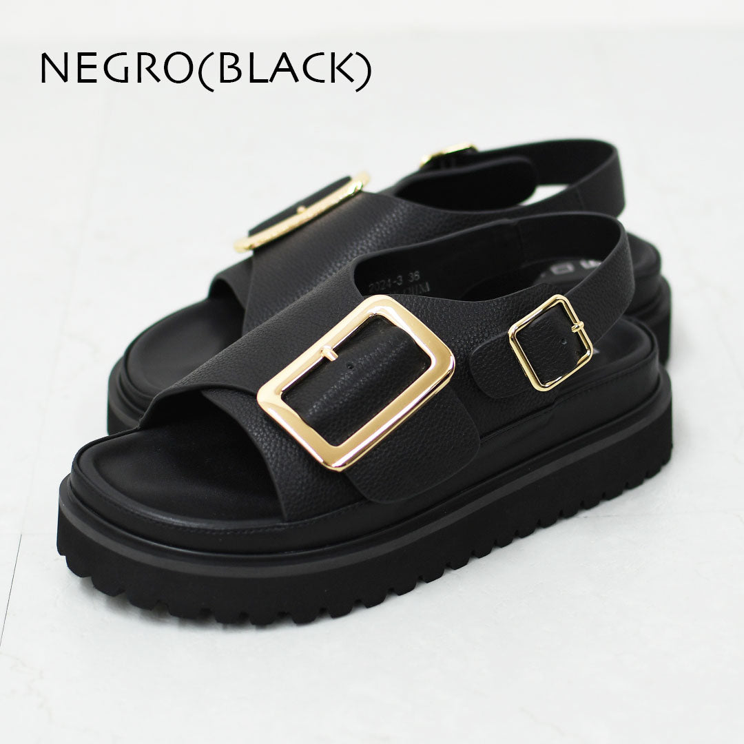 MOHI [モヒ] Grain Leather BIG Buckle Strap Platform Sandals [2024-3-MA] レザービッグバックルバックストラッププラットフォームサンダル・フラットサンダル・パンプス・歩きやすい・カジュアル・LADY'S [2026SS]