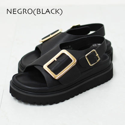 MOHI [モヒ] Grain Leather BIG Buckle Strap Platform Sandals [2024-3-MA] レザービッグバックルバックストラッププラットフォームサンダル・フラットサンダル・パンプス・歩きやすい・カジュアル・LADY'S [2026SS]