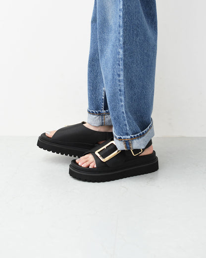 MOHI [モヒ] Grain Leather BIG Buckle Strap Platform Sandals [2024-3-MA] レザービッグバックルバックストラッププラットフォームサンダル・フラットサンダル・パンプス・歩きやすい・カジュアル・LADY'S [2026SS]
