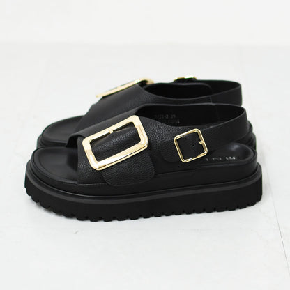 MOHI [モヒ] Grain Leather BIG Buckle Strap Platform Sandals [2024-3-MA] レザービッグバックルバックストラッププラットフォームサンダル・フラットサンダル・パンプス・歩きやすい・カジュアル・LADY'S [2026SS]