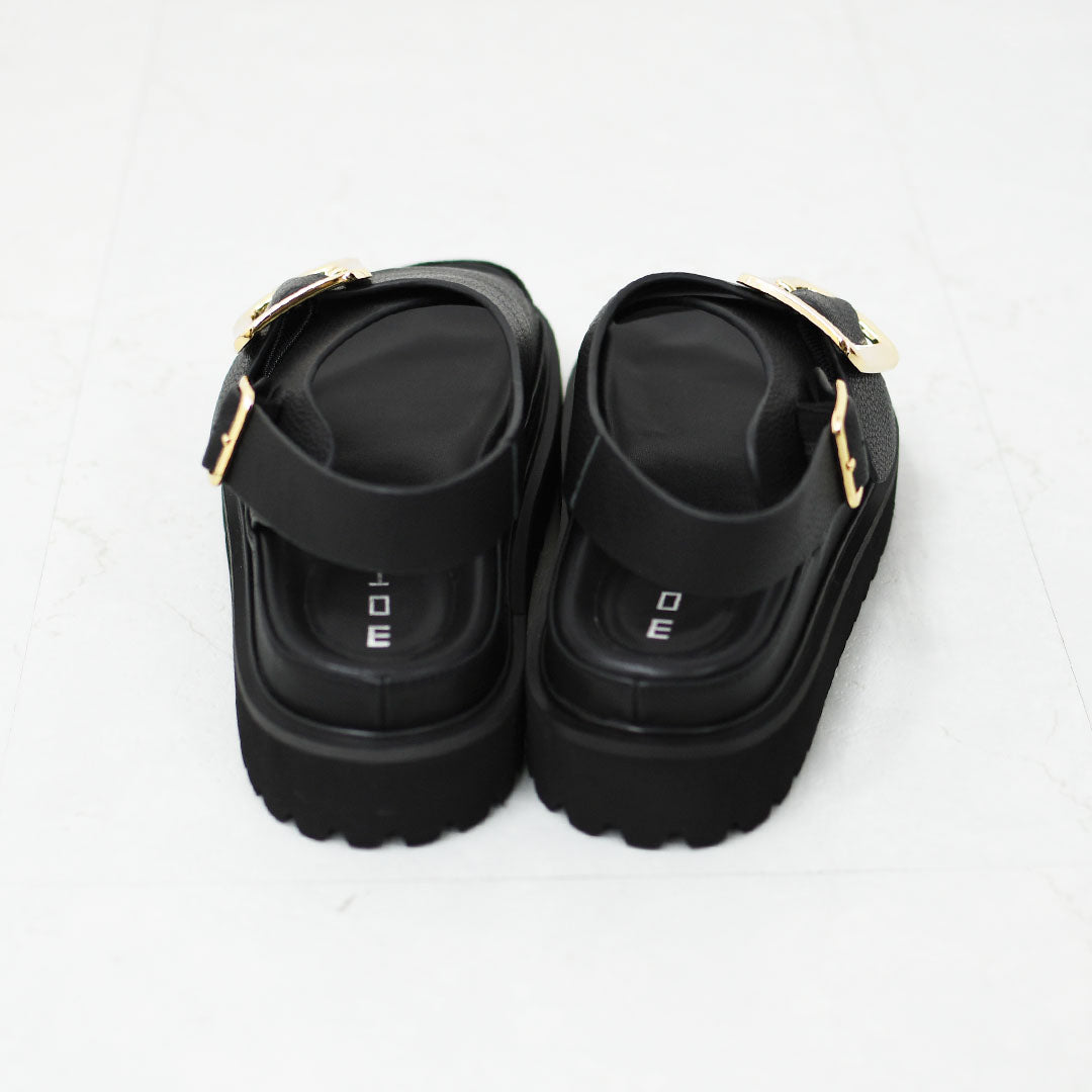 MOHI [モヒ] Grain Leather BIG Buckle Strap Platform Sandals [2024-3-MA] レザービッグバックルバックストラッププラットフォームサンダル・フラットサンダル・パンプス・歩きやすい・カジュアル・LADY'S [2026SS]