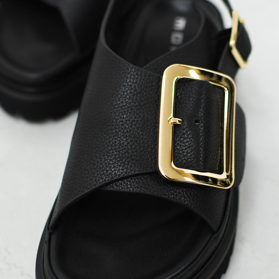 MOHI [モヒ] Grain Leather BIG Buckle Strap Platform Sandals [2024-3-MA] レザービッグバックルバックストラッププラットフォームサンダル・フラットサンダル・パンプス・歩きやすい・カジュアル・LADY'S [2026SS]
