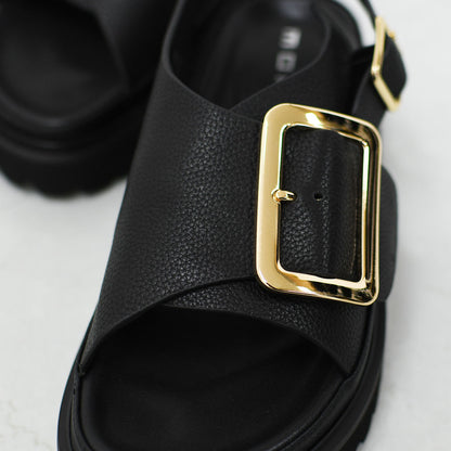 MOHI [モヒ] Grain Leather BIG Buckle Strap Platform Sandals [2024-3-MA] レザービッグバックルバックストラッププラットフォームサンダル・フラットサンダル・パンプス・歩きやすい・カジュアル・LADY'S [2026SS]