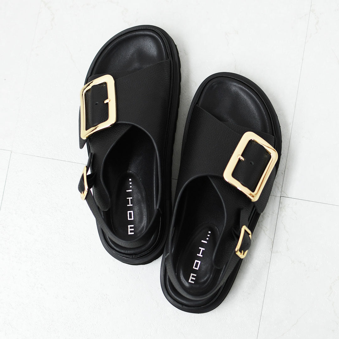 MOHI [モヒ] Grain Leather BIG Buckle Strap Platform Sandals [2024-3-MA] レザービッグバックルバックストラッププラットフォームサンダル・フラットサンダル・パンプス・歩きやすい・カジュアル・LADY'S [2026SS]