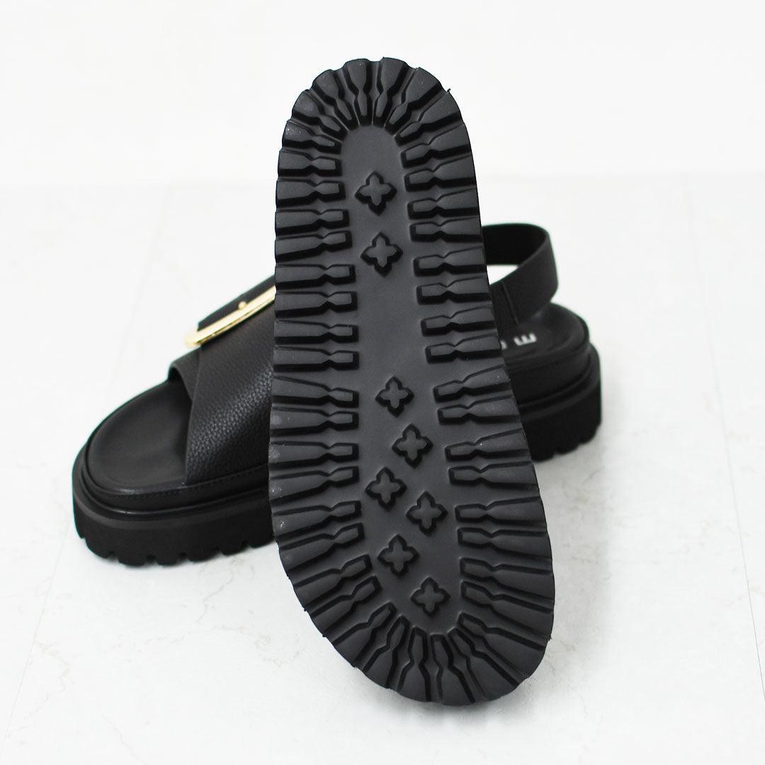 MOHI [モヒ] Grain Leather BIG Buckle Strap Platform Sandals [2024-3-MA] レザービッグバックルバックストラッププラットフォームサンダル・フラットサンダル・パンプス・歩きやすい・カジュアル・LADY'S [2026SS]