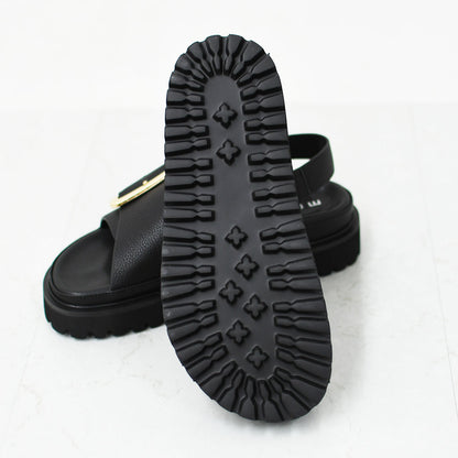 MOHI [モヒ] Grain Leather BIG Buckle Strap Platform Sandals [2024-3-MA] レザービッグバックルバックストラッププラットフォームサンダル・フラットサンダル・パンプス・歩きやすい・カジュアル・LADY'S [2026SS]
