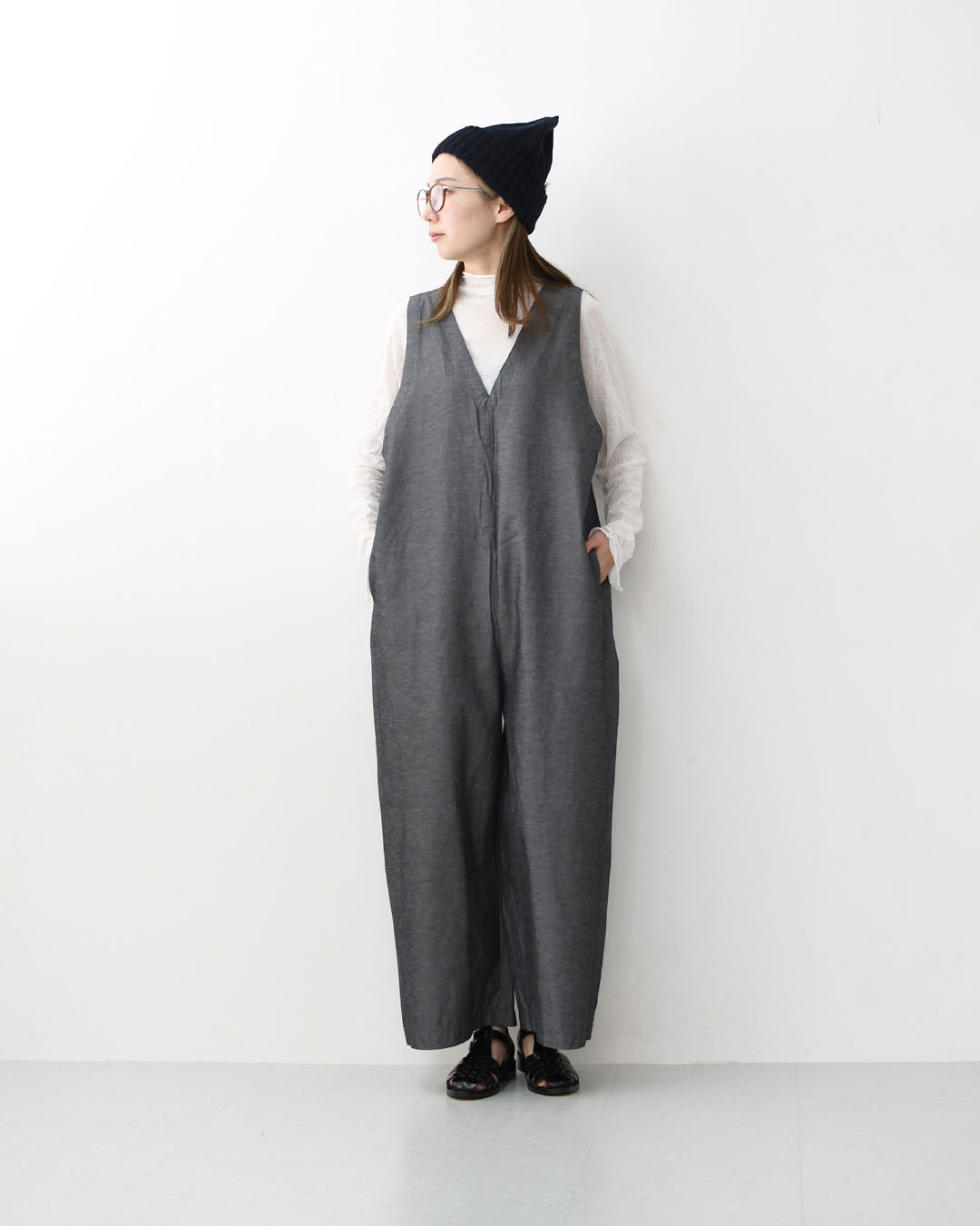 MOHI [モヒ] レザーグルカサンダル-FLORENTIC-  [6078-8-FL] レザーグルカサンダル・編み込みストラップサンダル・フラットサンダル・パンプス・歩きやすい・シンプル・カジュアル・ブラック・黒・LADY'S [2026SS]