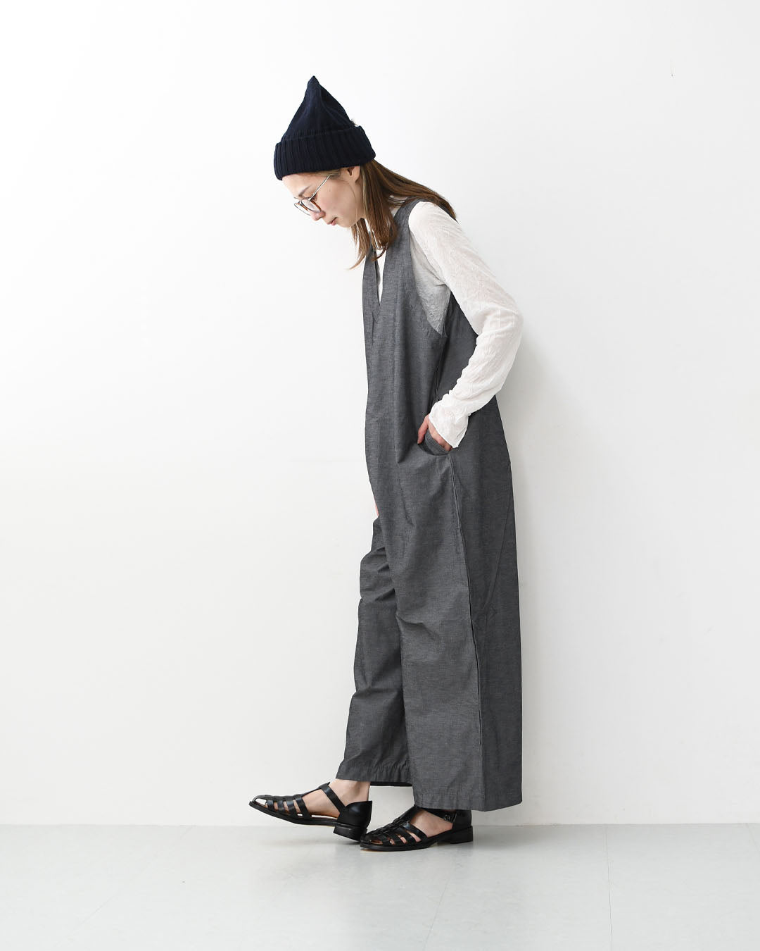 MOHI [モヒ] レザーグルカサンダル-FLORENTIC-  [6078-8-FL] レザーグルカサンダル・編み込みストラップサンダル・フラットサンダル・パンプス・歩きやすい・シンプル・カジュアル・ブラック・黒・LADY'S [2026SS]