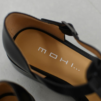 MOHI [モヒ] レザーグルカサンダル-FLORENTIC-  [6078-8-FL] レザーグルカサンダル・編み込みストラップサンダル・フラットサンダル・パンプス・歩きやすい・シンプル・カジュアル・ブラック・黒・LADY'S [2026SS]
