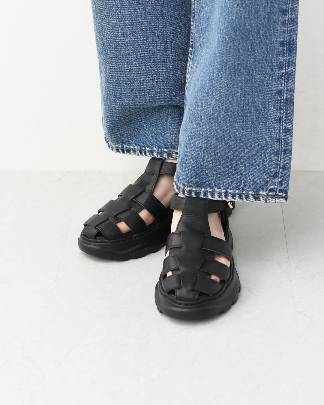 MOHI [モヒ] 厚底グルカサンダル  [8122-7-SE] レザーグルカサンダル・編み込みストラップサンダル・フラットサンダル・パンプス・歩きやすい・シンプル・カジュアル・厚底・LADY'S [2026SS]