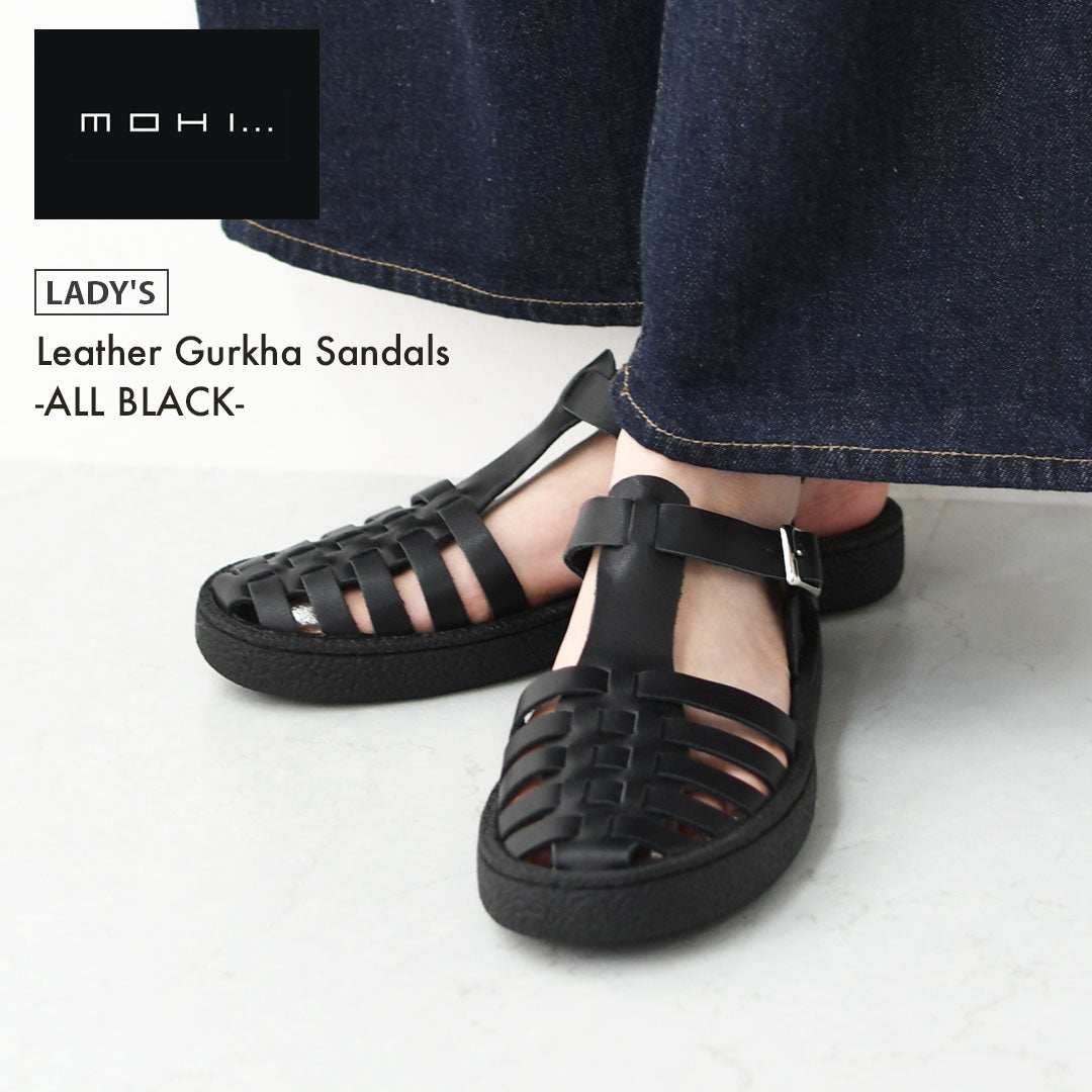 MOHI [モヒ]レザーグルカサンダル -ALL BLACK- [GU2-609-1bk] [2025SS]